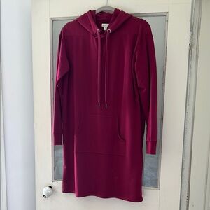 Garnet Hill Maroon Hooded Dress